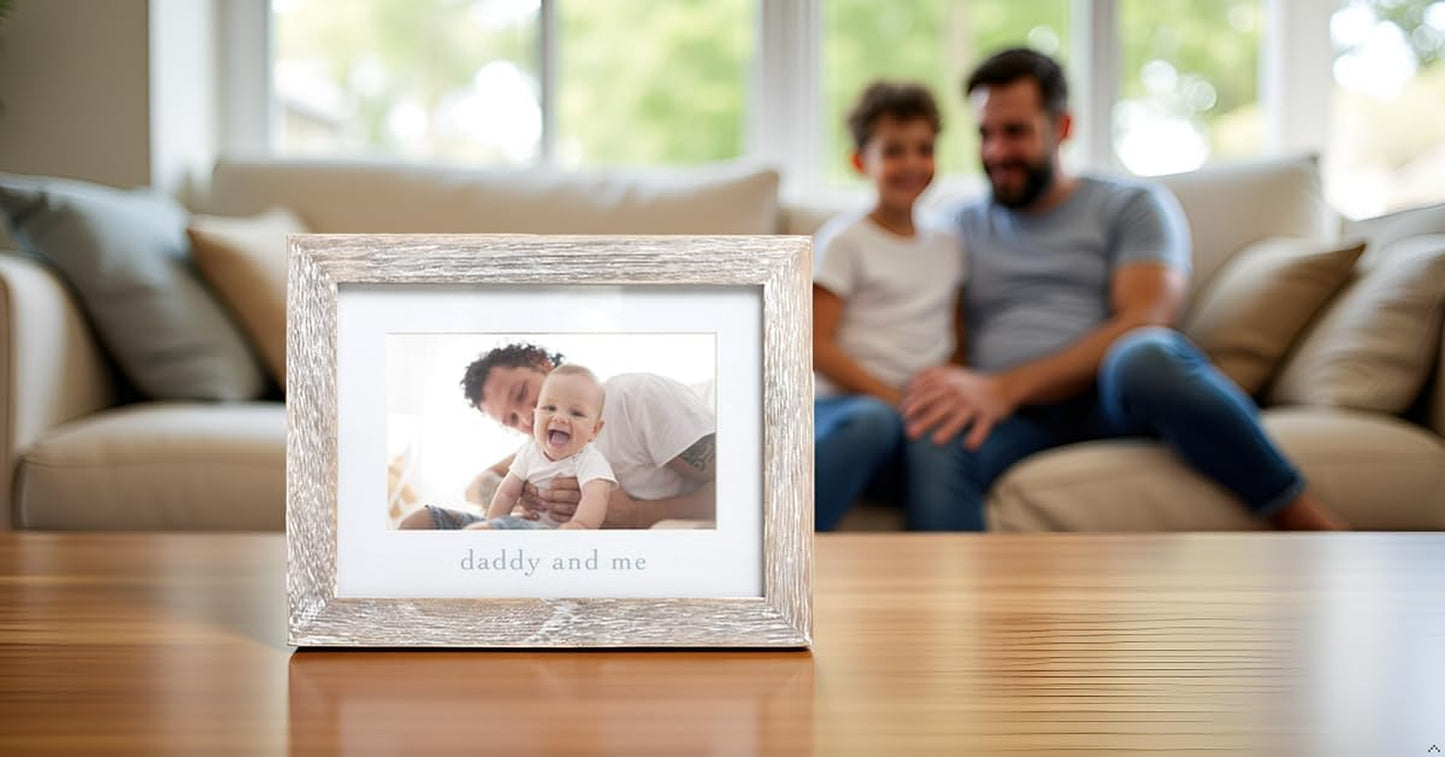 Daddy & Me Baby Picture Frame, Gender-Neutral Dad & Baby Frame, Nursery Decor, 4" X 6" Photo Insert, Wood