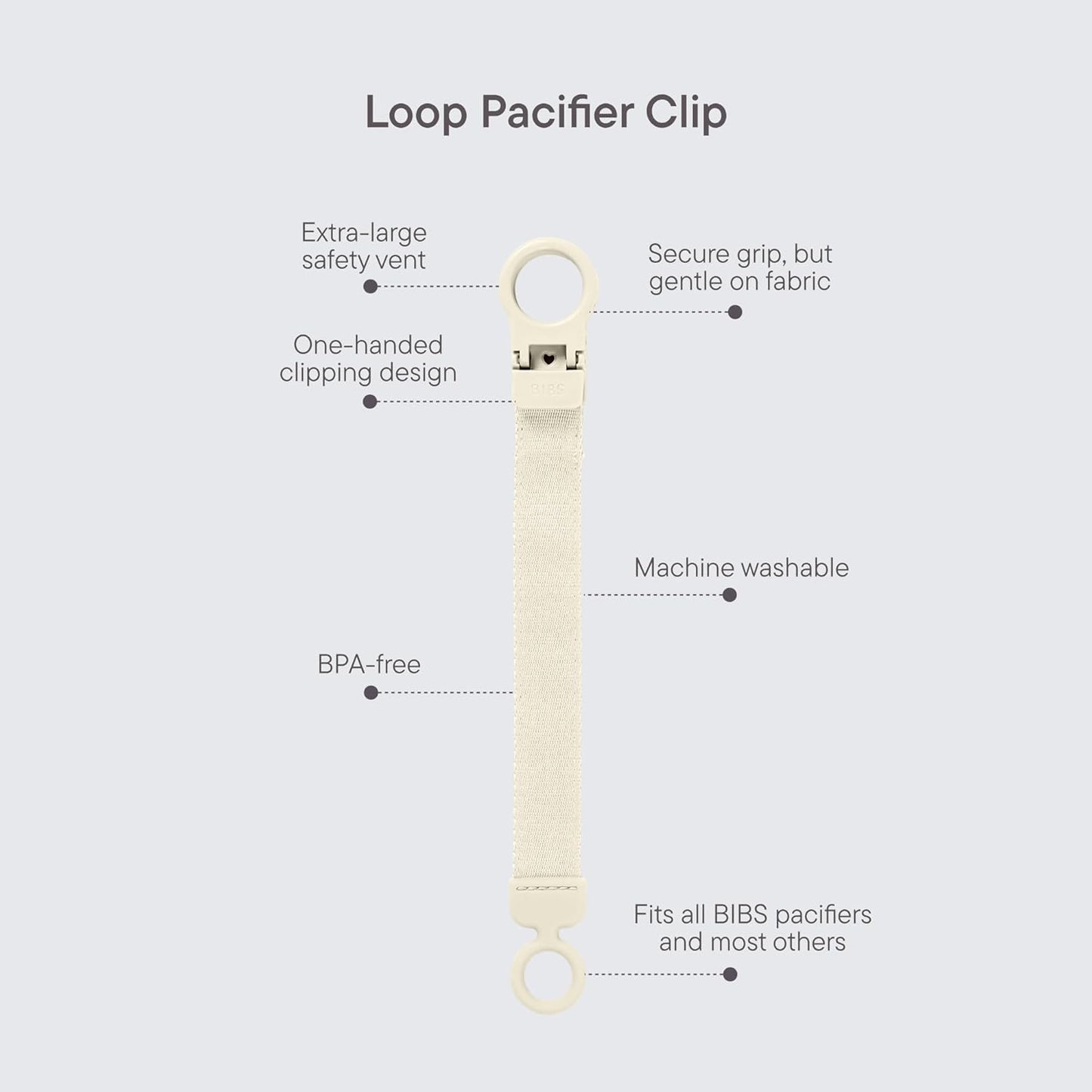 Ribbon Dummy Chain - Stylish and Secure, One Hand Use, Compatible with All and Most Brands, Machine Washable, 0+ Years - Petrol