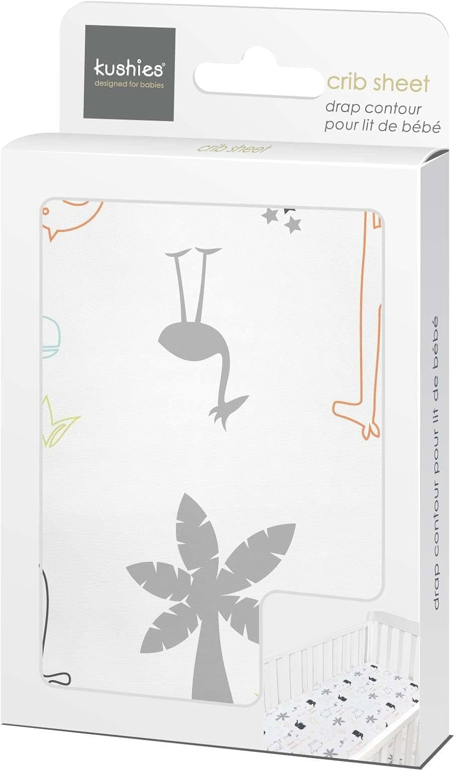 Baby 100% Breathable Cotton Percale Baby Crib Sheet, Fully Elasticized - Made in Canada 28" X 52" Multi Jungle Animal