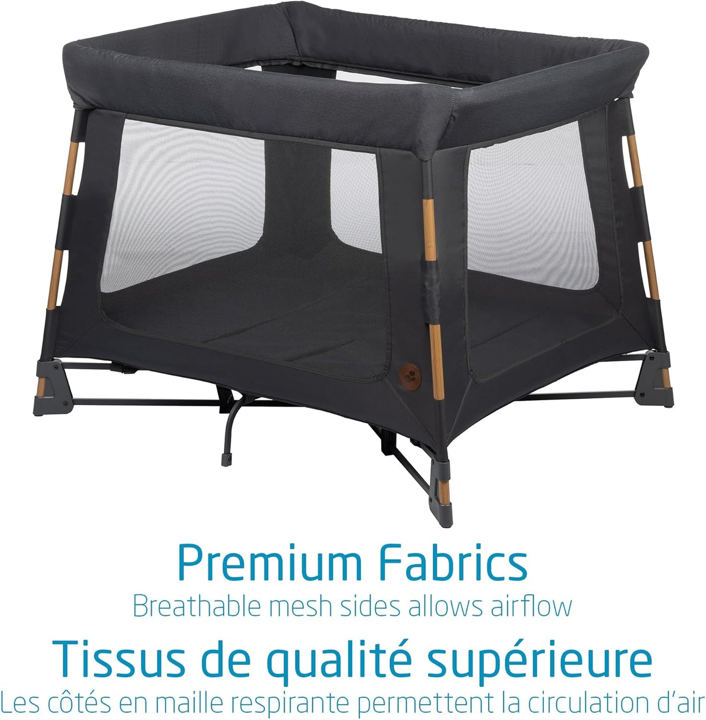 Swift Playard, Playpen with 3-In-1 (Newborn Bassinet, Toddler, Play), Portable, Ultra Comfort, 1 Step Fold, Travel Bag Included, Classic Graphite