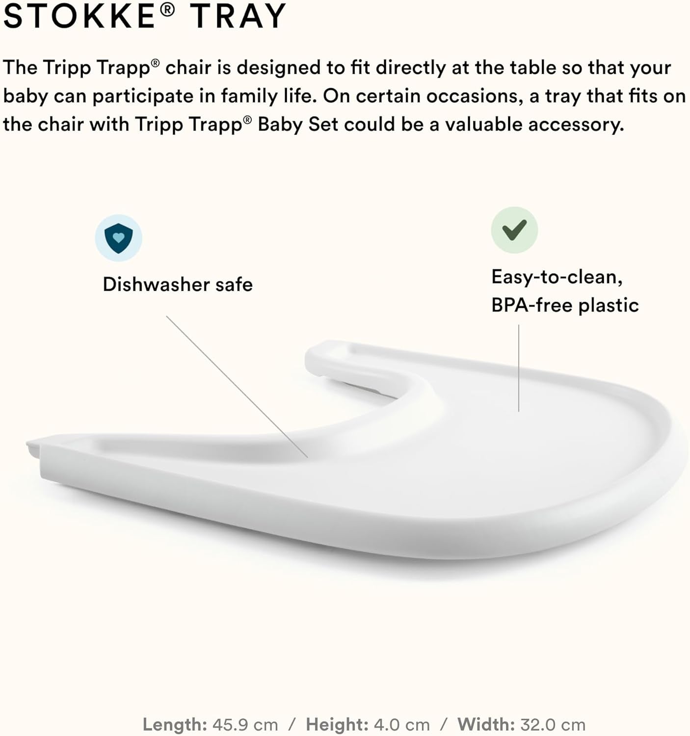 Tripp Trapp High Chair 2 (Terracotta), Cushion 2 (Terracotta) + Tray (White) - Includes Chair + Baby Set 2 with Removable Harness for Children 6-36 Months