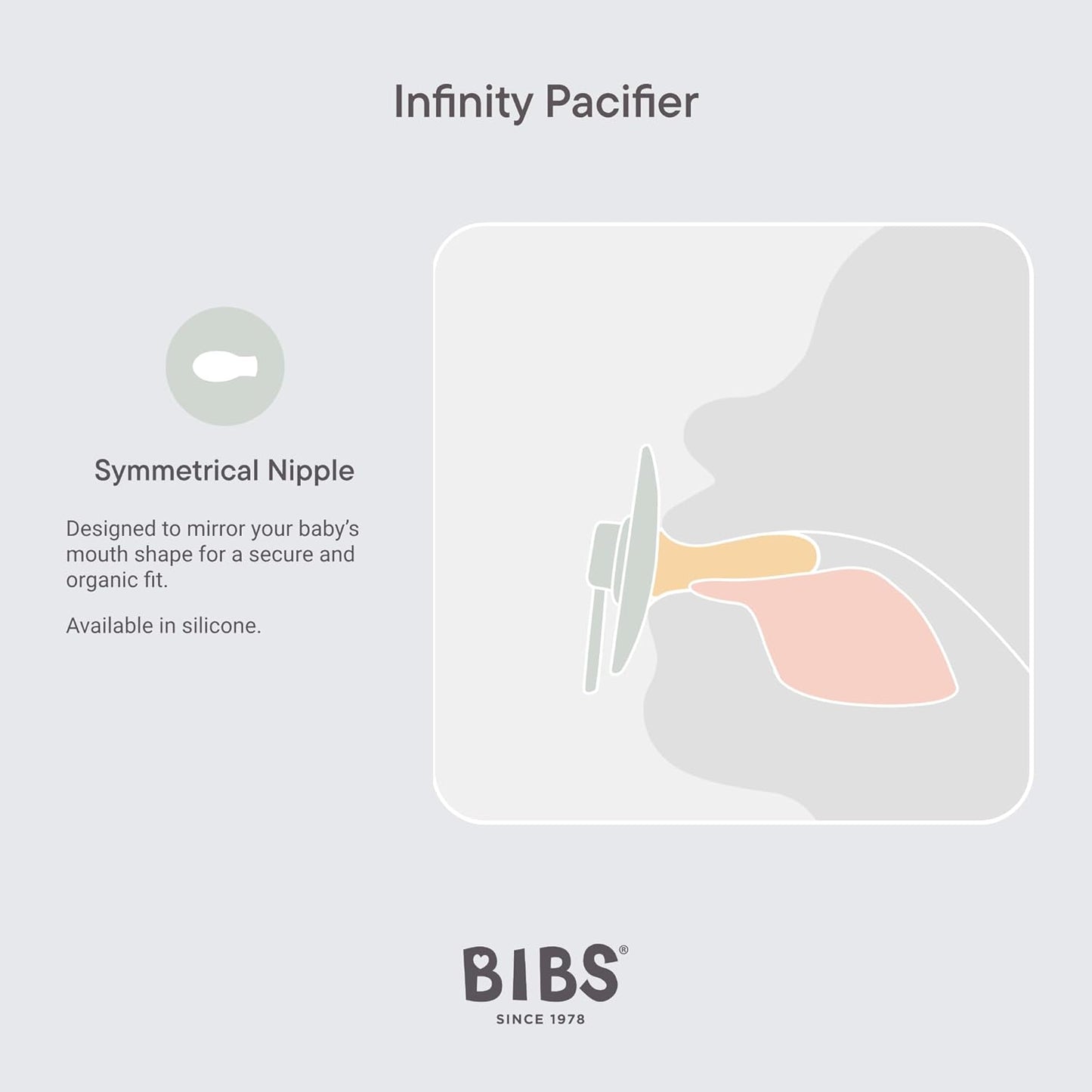 Pacifiers - Infinity Collection with Symmetrical Nipple| Bpa-Free Baby Pacifier | Made in Denmark | Set of 2 Blossom/Dusky Lilac Color Premium Soothers | Size 0-6 Months