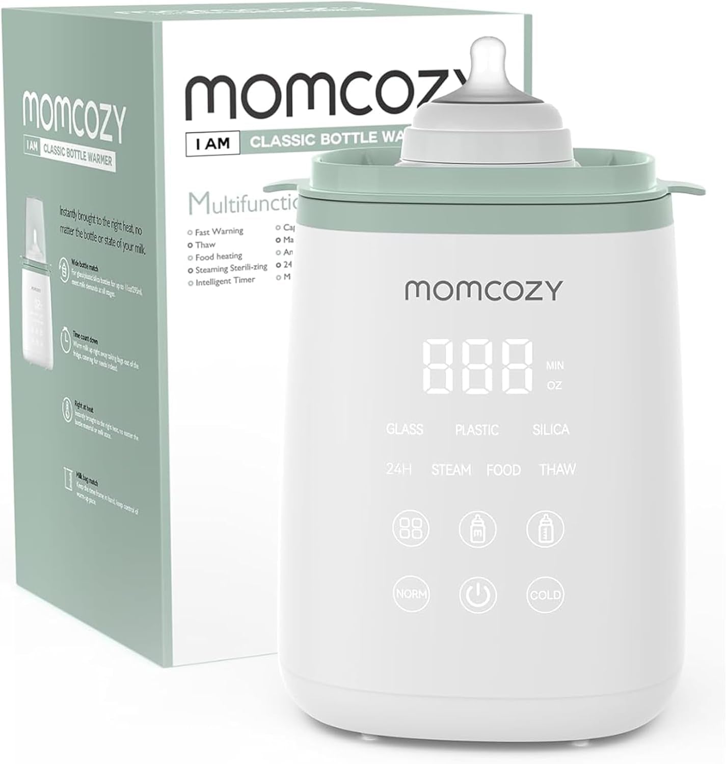 Smart Baby Bottle Warmer & Steam Bottle Sterilizer, Fast Baby Milk Warmer with Accurate Temperature Control and Automatic Shut-Off, Multifunctional Bottle Warmers for Breastmilk or Formula