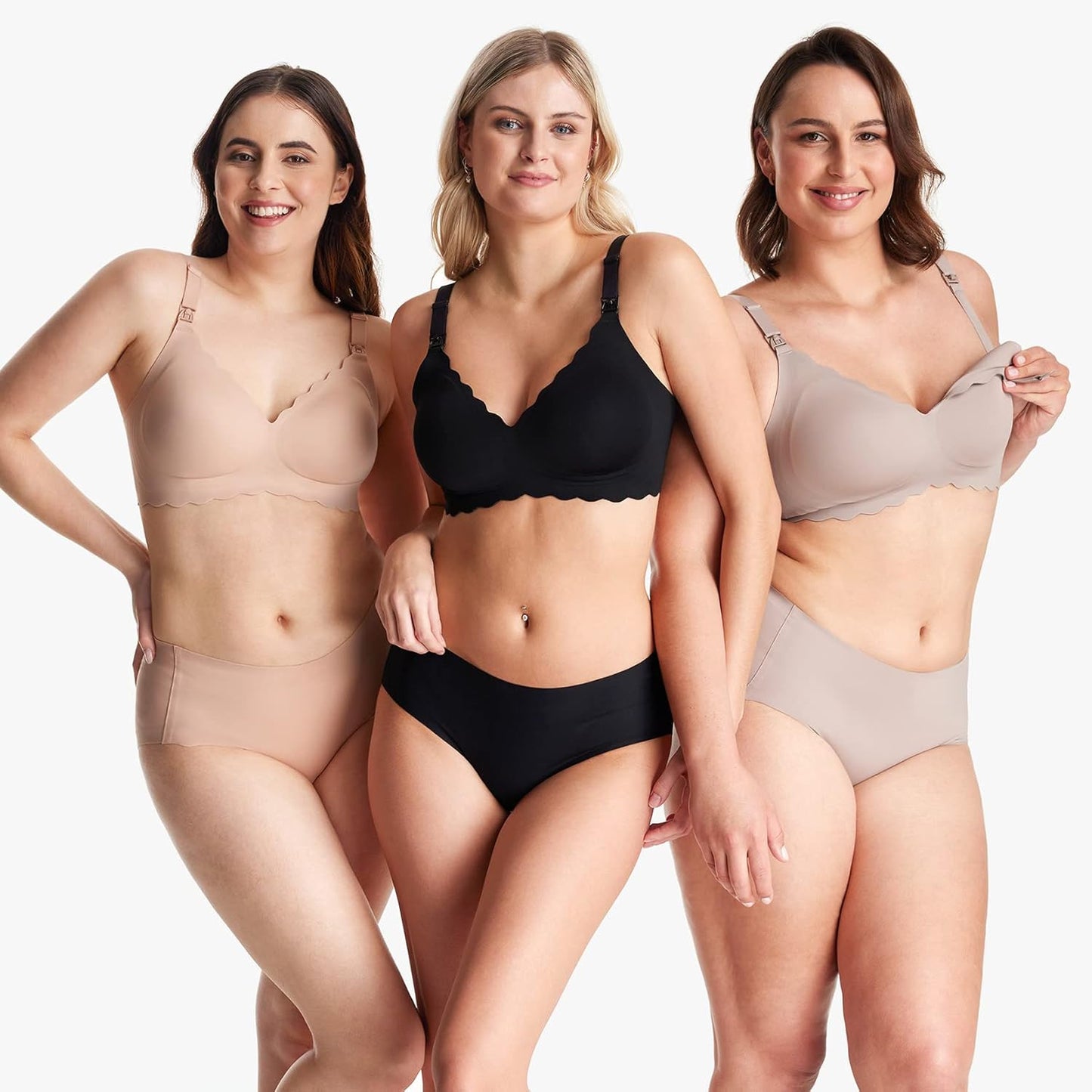 Nursing Bras for Breastfeeding, Jelly Strip Support Comfort Maternity Bra, Seamless Soft Wirefree Pregnancy Bra