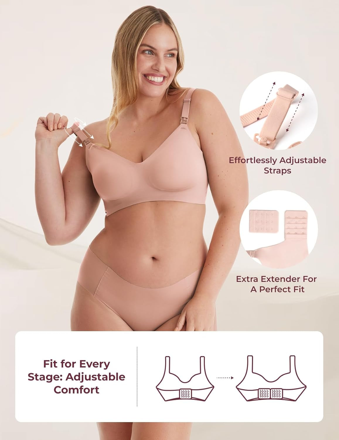 Nursing Bras for Breastfeeding, Seamless Maternity Bra Ultra Comfort Smooth Wireless Pregnancy Sleeping Bralette