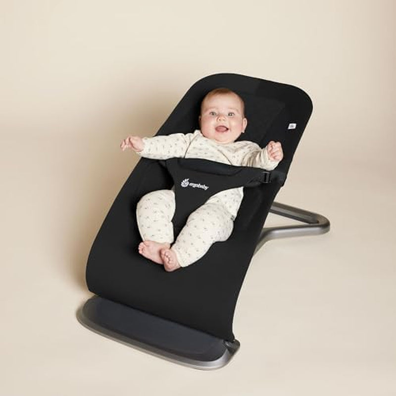 Evolve 3-In-1 Bouncer, Adjustable Multi Position Baby Bouncer Seat, Fits Newborn to Toddler, Onyx Black