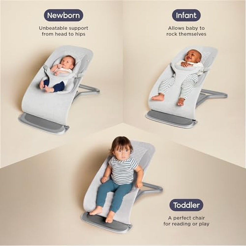 Evolve 3-In-1 Bouncer, Adjustable Multi Position Baby Bouncer Seat, Fits Newborn to Toddler, Onyx Black