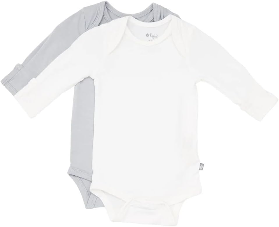 Bodysuits Long Sleeve, Rayon Made from Bamboo, 2-Pack