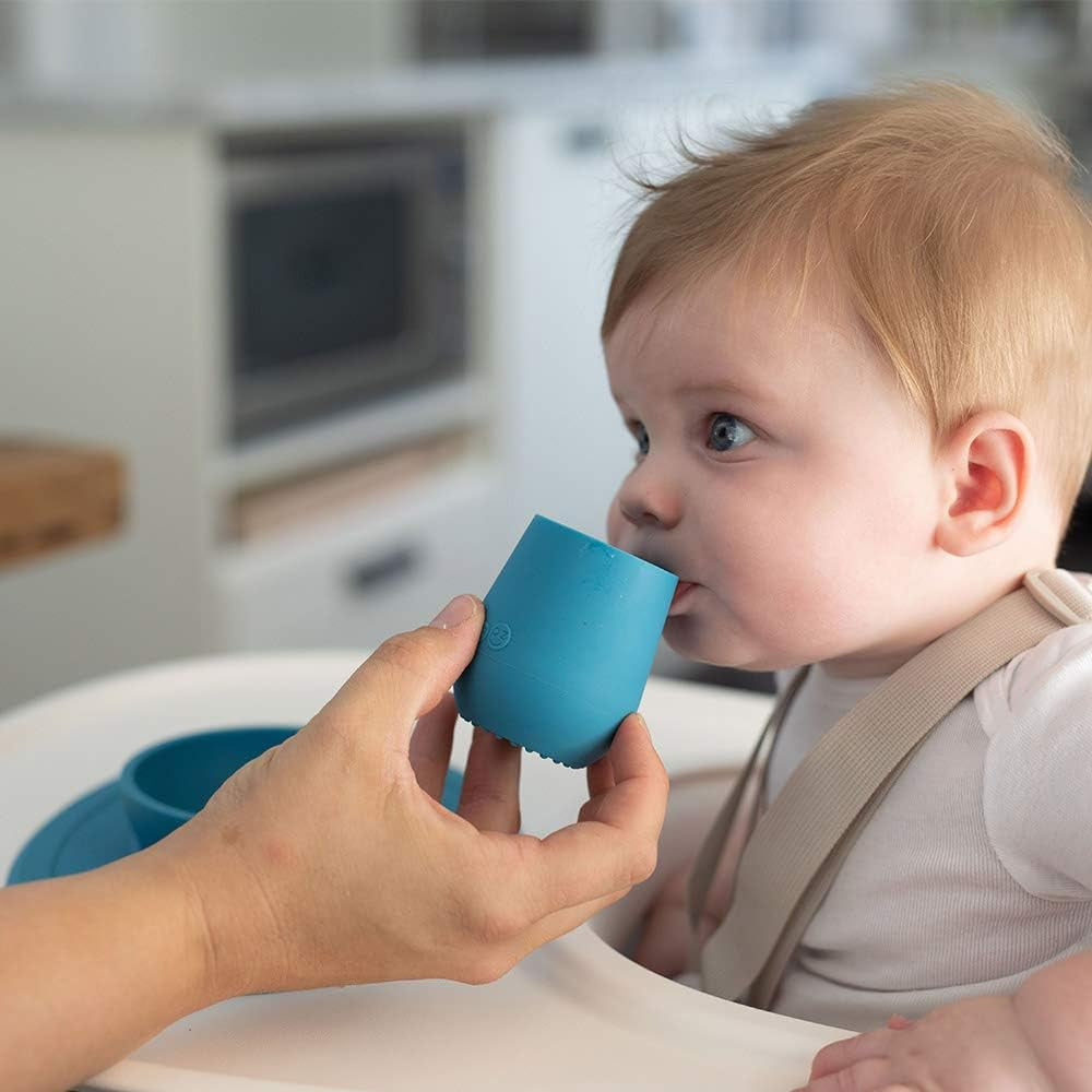 Tiny Cup Bundle (2-Pack) Silicone Training Cup for Infants 4 Months+ (Pewter)
