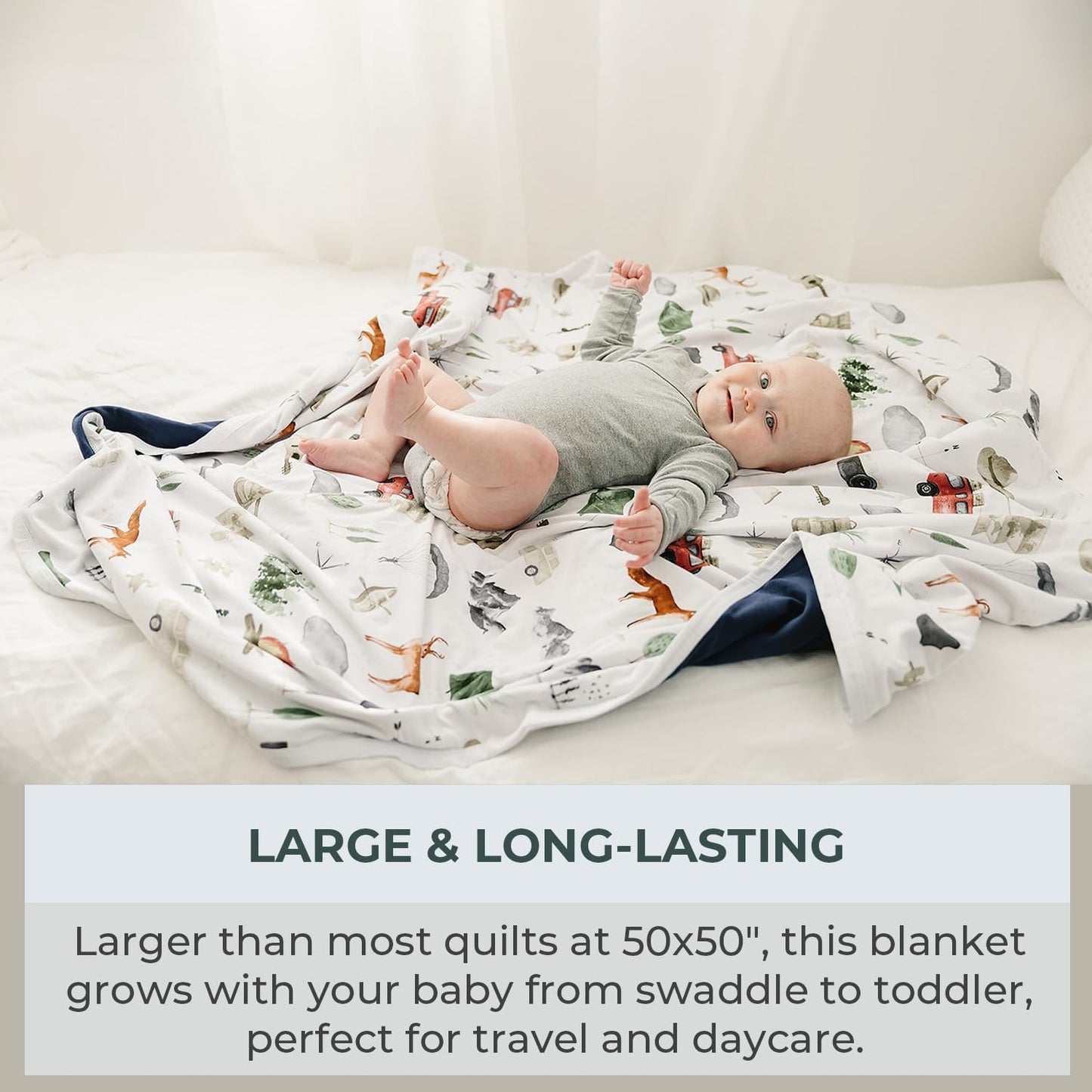 Pobi Baby Premium Baby Blanket, Soft Stretchy Quilt for Babies, Toddlers, Kids (Explore)