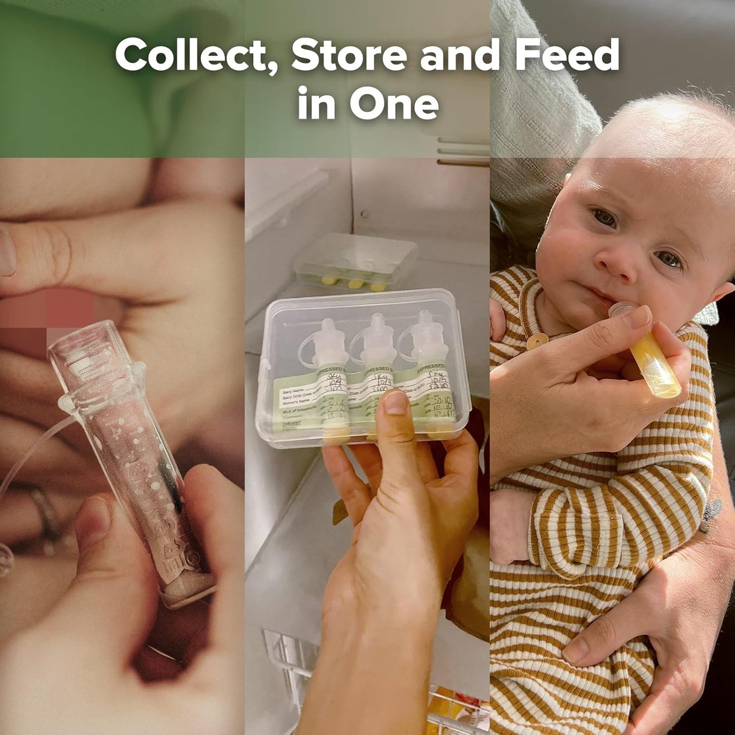 Colostrum Collector with Storage Case Set, Included 1 Pc Reusable Cotton Wipe and Storage Box (0.1Oz/4Ml, 6 Pcs)