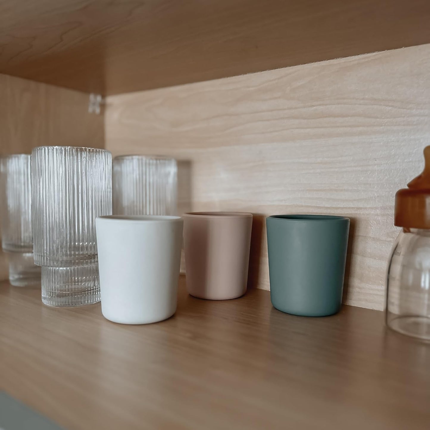 Nouka My First Cup | 100% Food-Grade Silicone | Small Design Is Easy to Hold | Non-Slip & Soft | Dishwasher Friendly | Deep Moon | Size 6 Oz