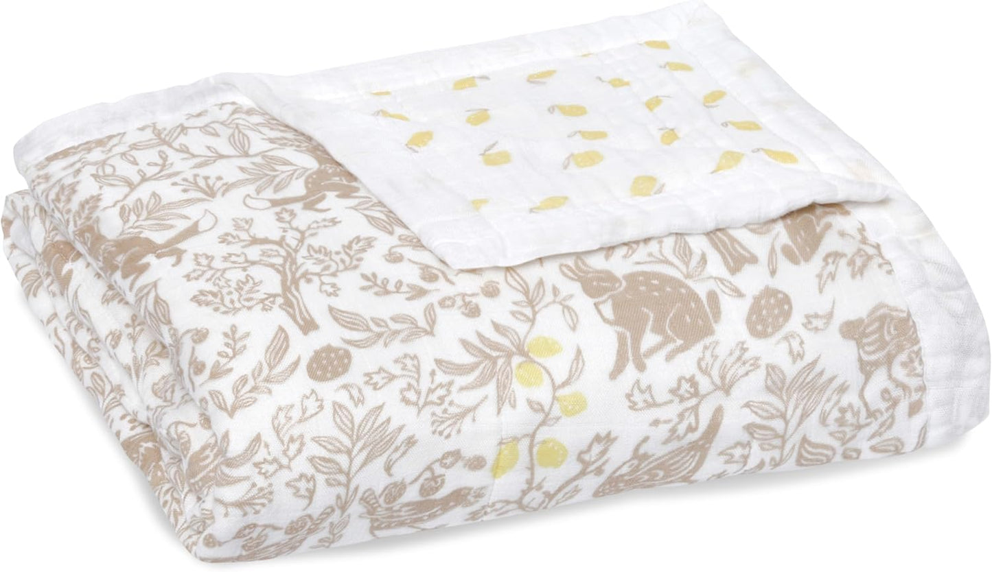 Silky Soft Bamboo Viscose Baby Blanket, Crib Bedding for Newborn Baby and Toddler, Nursery Blanket for Boys and Girls, Baby Registry and Shower Gift, Natural Woodland
