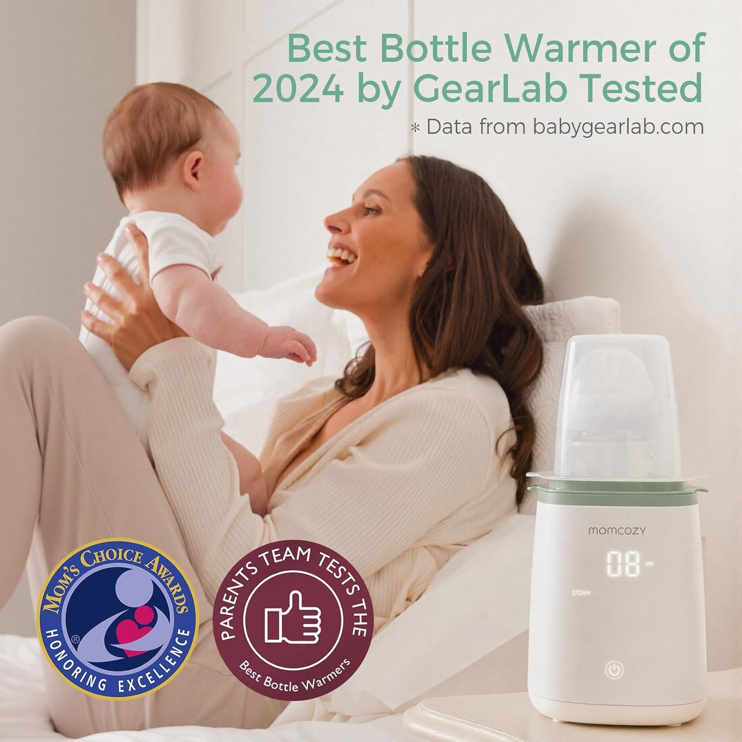 Smart Baby Bottle Warmer & Steam Bottle Sterilizer, Fast Baby Milk Warmer with Accurate Temperature Control and Automatic Shut-Off, Multifunctional Bottle Warmers for Breastmilk or Formula