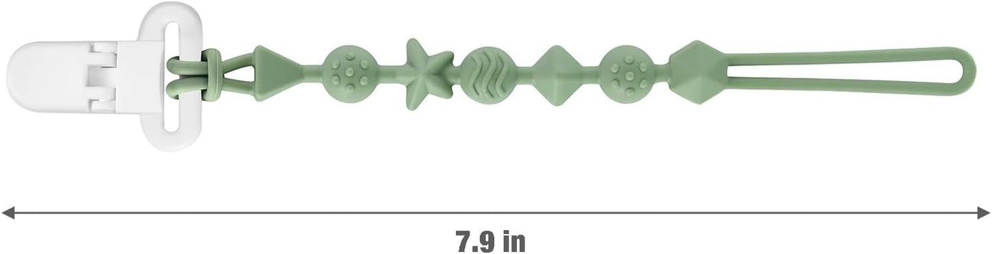 7 Pack Silicone Pacifier Clips, Baby Soother Clips with One Piece Design for Boys & Girls, Baby Pacifier Holder Clips for Teething Toys