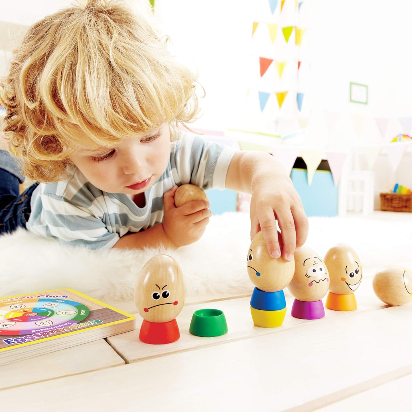 - Early Explorer - Eggspressions Wooden Figure Set with Book