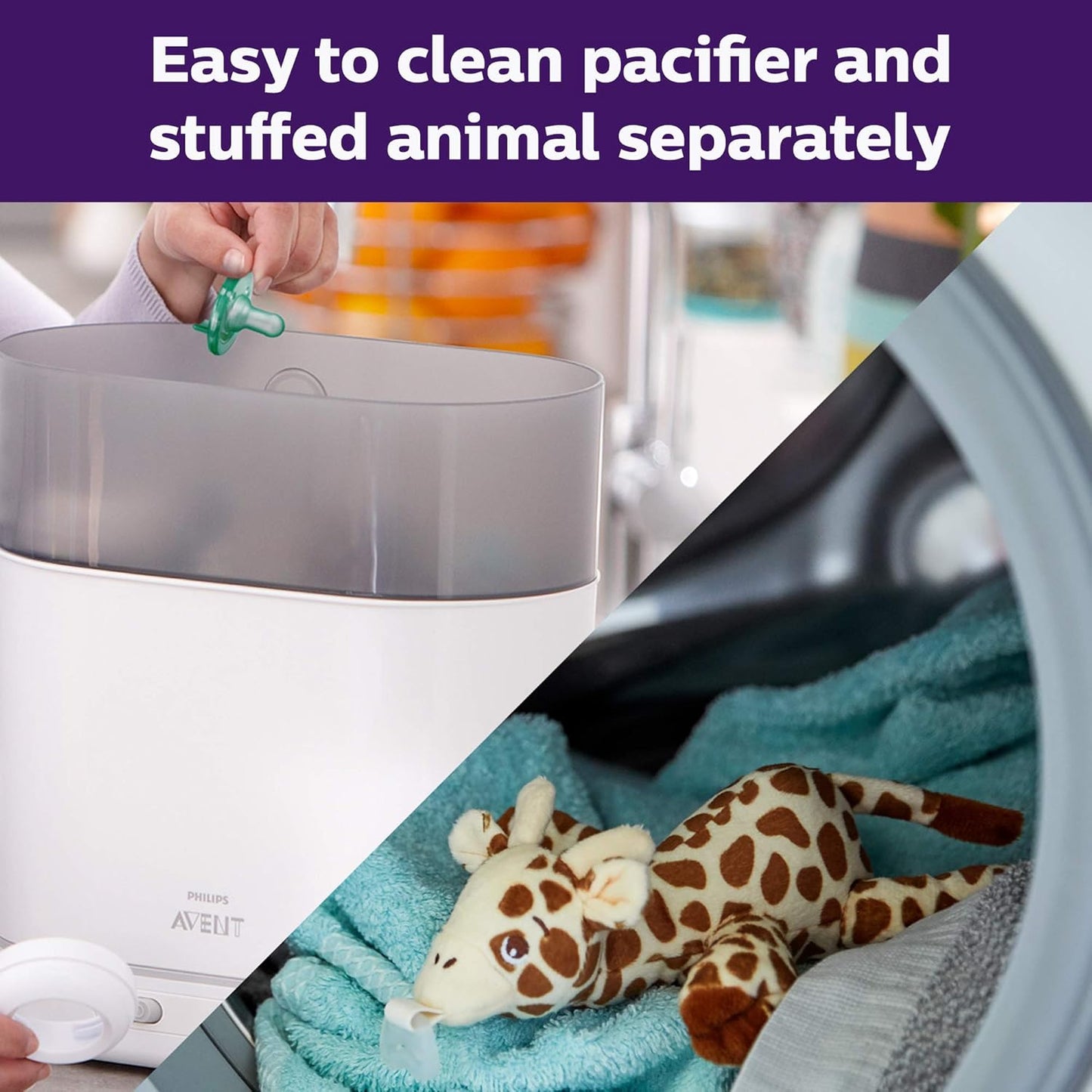 Philips Soothie Snuggle Pacifier Holder with Detachable Pacifier, Koala, 0M+, SCF347/06