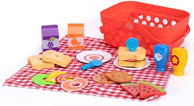 Pretendables Picnic Basket Set - Pretend Playset with Storage, 3+