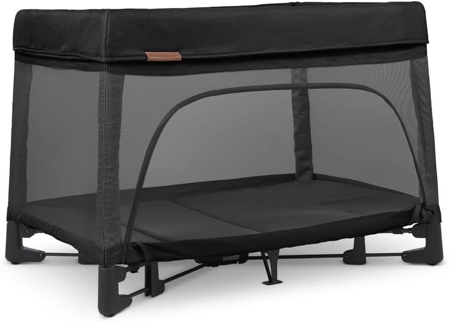 Remi Playard | Deluxe 3-In-1 Portable Playard, Bedside Bassinet + Travel Crib| Mesh Bassinet, Mattress, Organic Cotton Mattress Cover + Storage Bag Included | Jake (Charcoal)