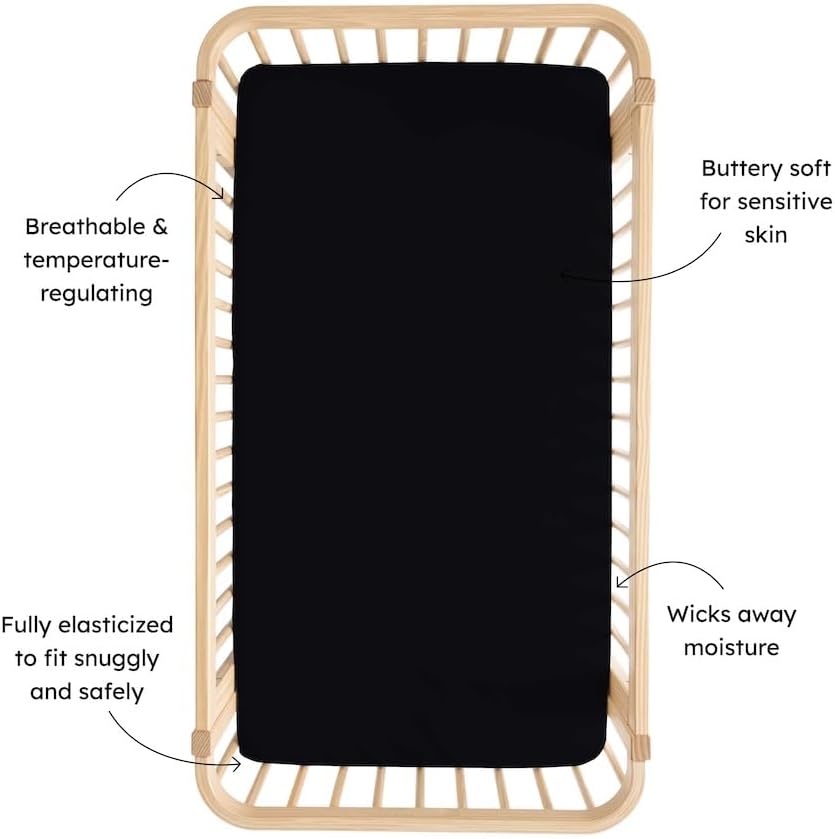 Soft Crib Sheets Made from Bamboo Rayon Material (Midnight)