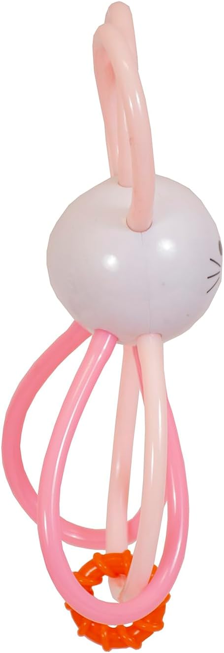 Zoo Animal Winkel Bunny Rabbit Multicolor Rattle & Sensory Teether for Baby and Toddler