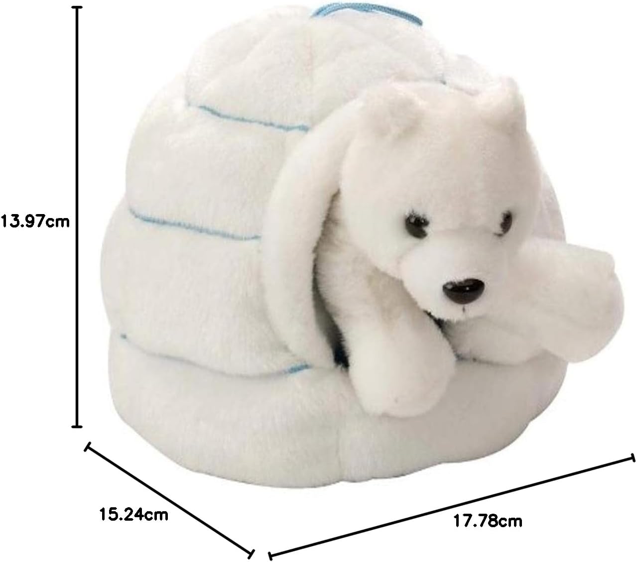 Polar Bear Plush Stuffed Animal Toy, Gifts for Kids Igloo, 6 Inches