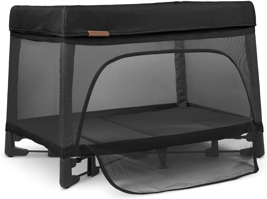Remi Playard | Deluxe 3-In-1 Portable Playard, Bedside Bassinet + Travel Crib| Mesh Bassinet, Mattress, Organic Cotton Mattress Cover + Storage Bag Included | Jake (Charcoal)