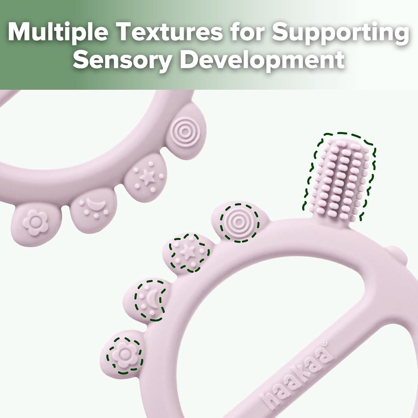 Silicone Crab Baby Teether,Baby Toys,360ยฐBaby Toothbrush Head for Infant Self-Brushing Training,Food-Grade Silicone,Lavender