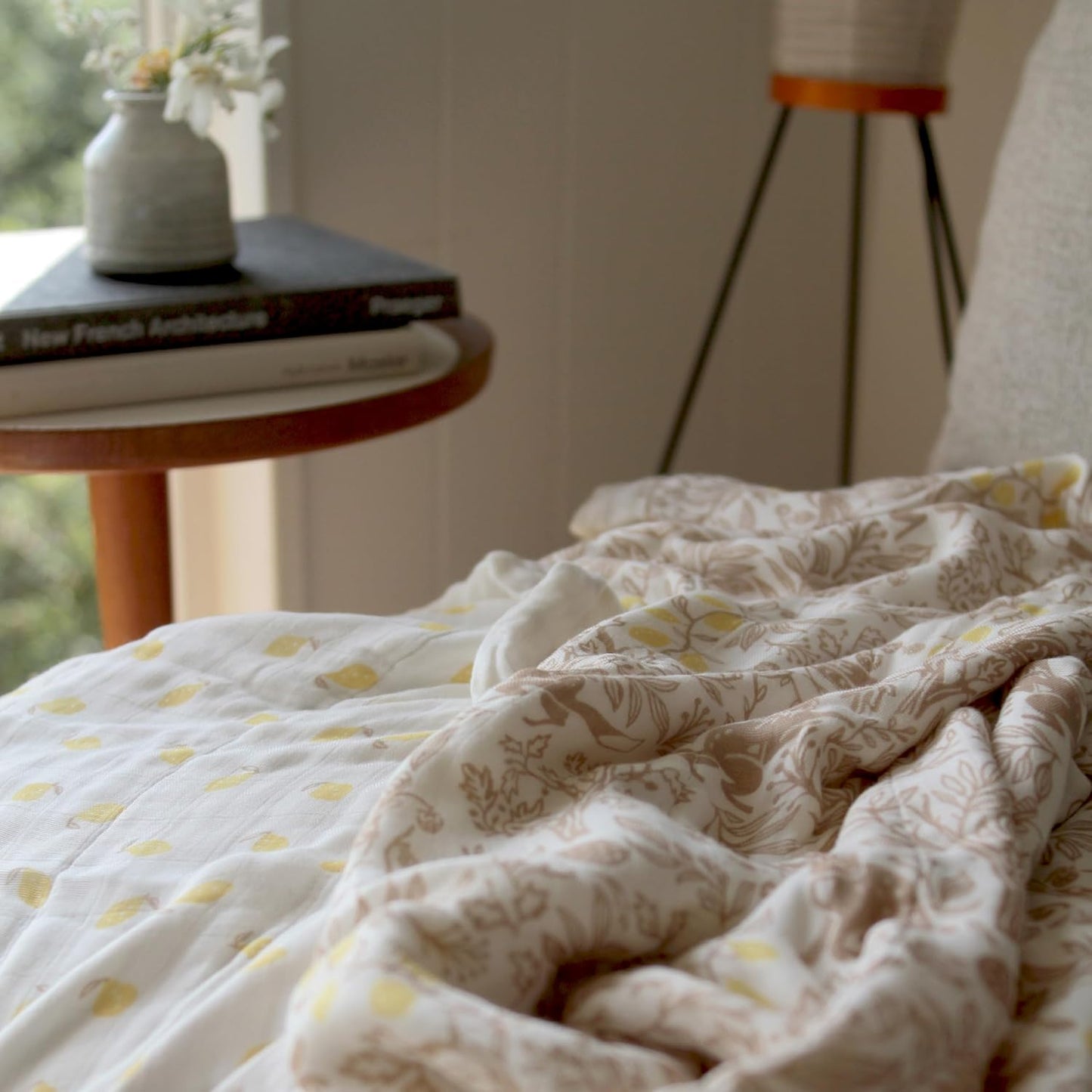 Silky Soft Bamboo Viscose Baby Blanket, Crib Bedding for Newborn Baby and Toddler, Nursery Blanket for Boys and Girls, Baby Registry and Shower Gift, Natural Woodland