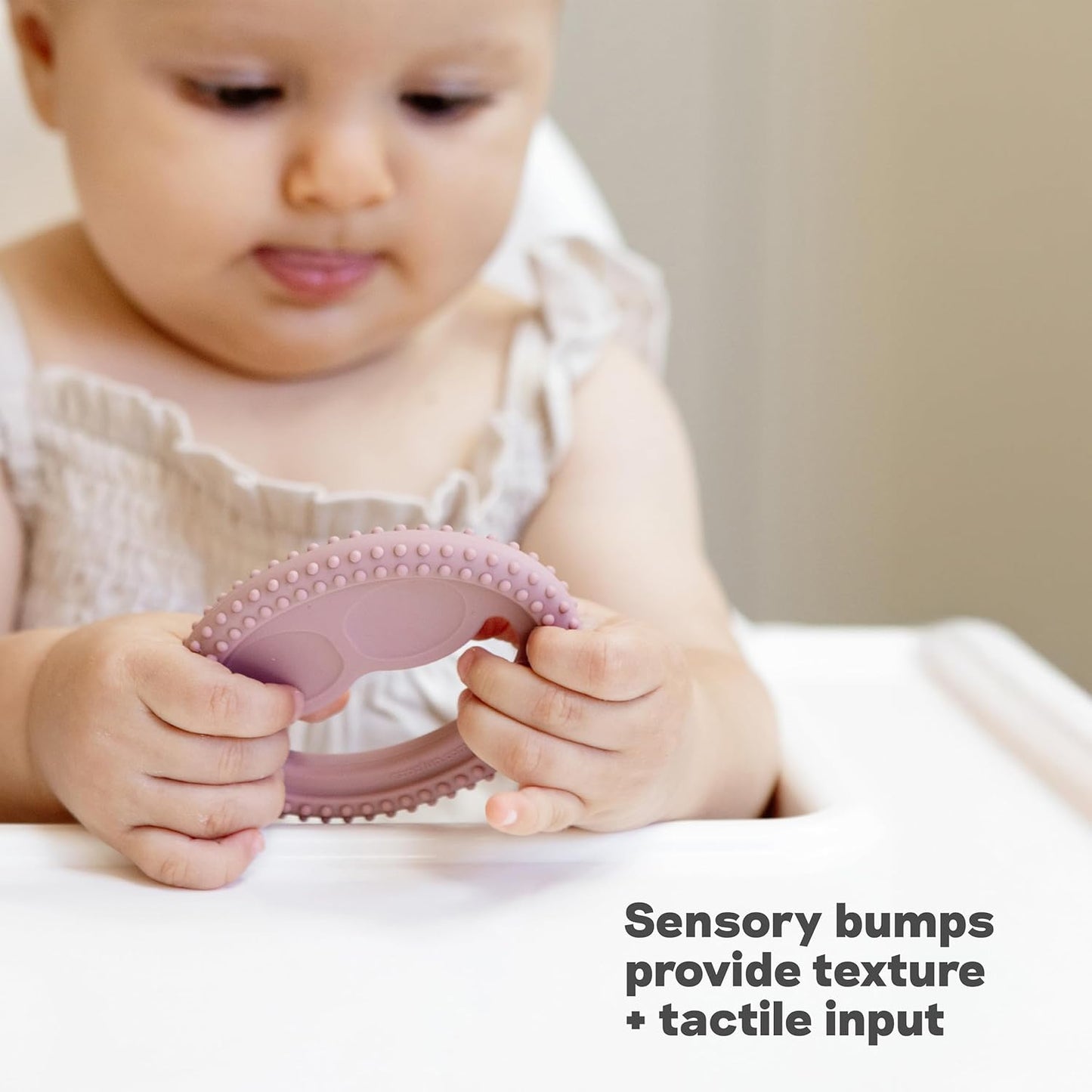 Oral Development Tools (3 Pack in Blush) - Non-Slip Loop, Smile and Stick, 100% Silicone Tools That Encourage Speech Sound - Sensory Bumps - Dishwasher Safe - 3 Months+