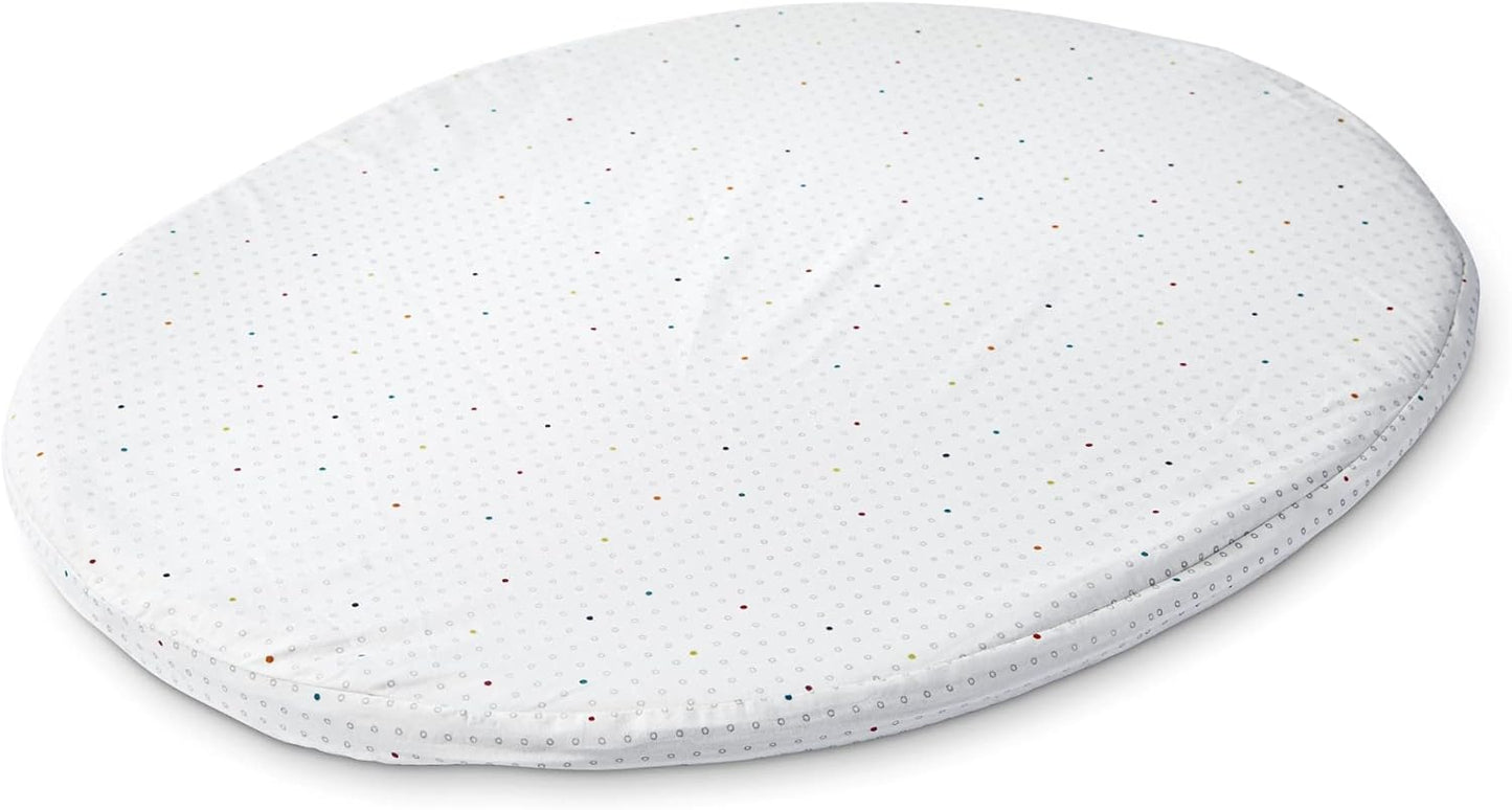 Sleepi Mini Fitted Sheet by Pehr, Rainbow Dot - Soft, 100% Organic Fitted Sheets - Made for Oval Sleepi Mini Mattress - Safe Sleeping - Available in Playful Patterns