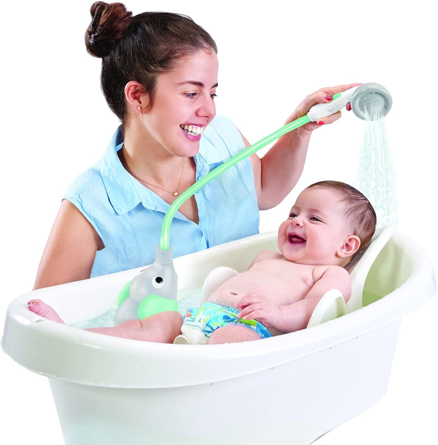 - Elephant Baby Bath Shower Head - Teal - Suitable for Newborns, Infants, and Toddlers - Can Be Used as a Bath Toy - Compact and Portable - from Birth – 40212