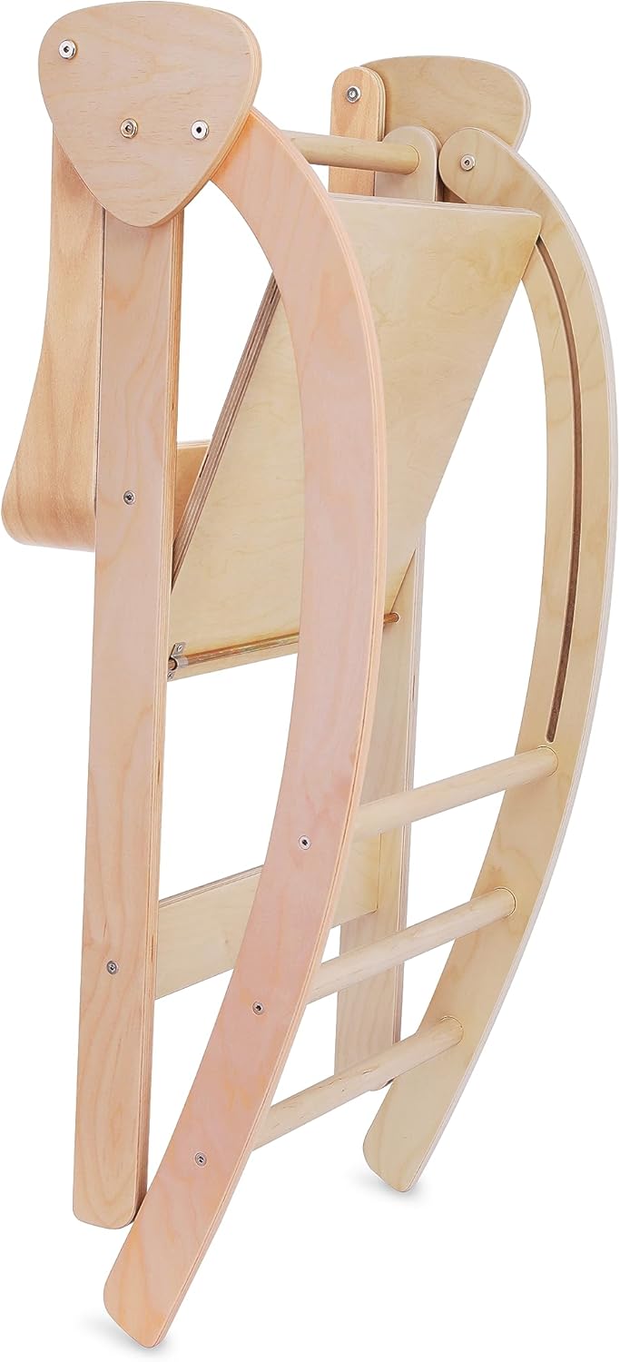 Pikler Observation Tower Toddler Foldable, Kitchen Nursery Helper Step Stool Standing Tower, Safety Rail in Natural Birchwood, Strong and Lightweight (Natural)