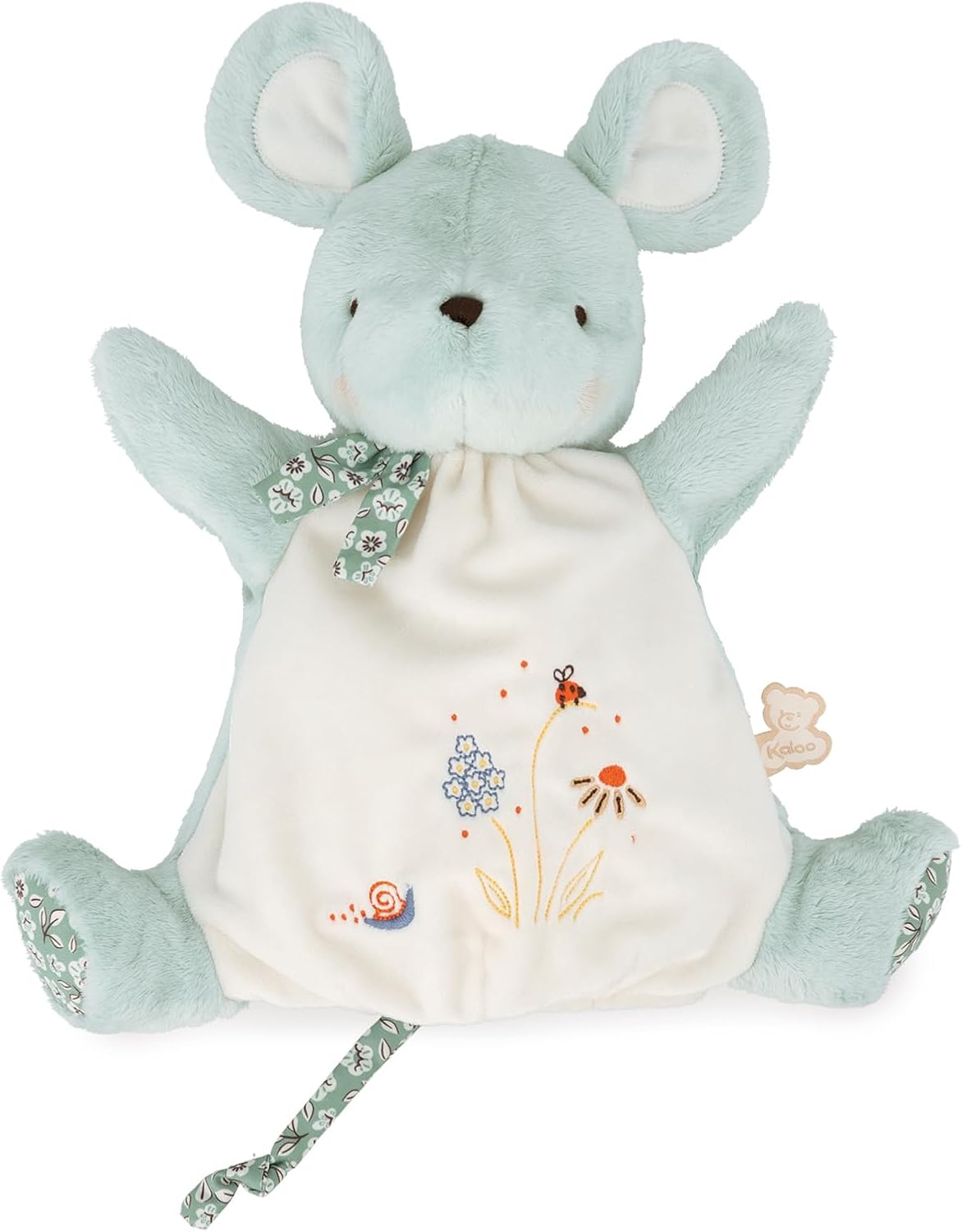 - Hand Puppet Mouse Doudou for Kids and Babies - Soft Polyester and Micro-Velvet Comforter Plush - Early Development Toy - from Birth - K210003.