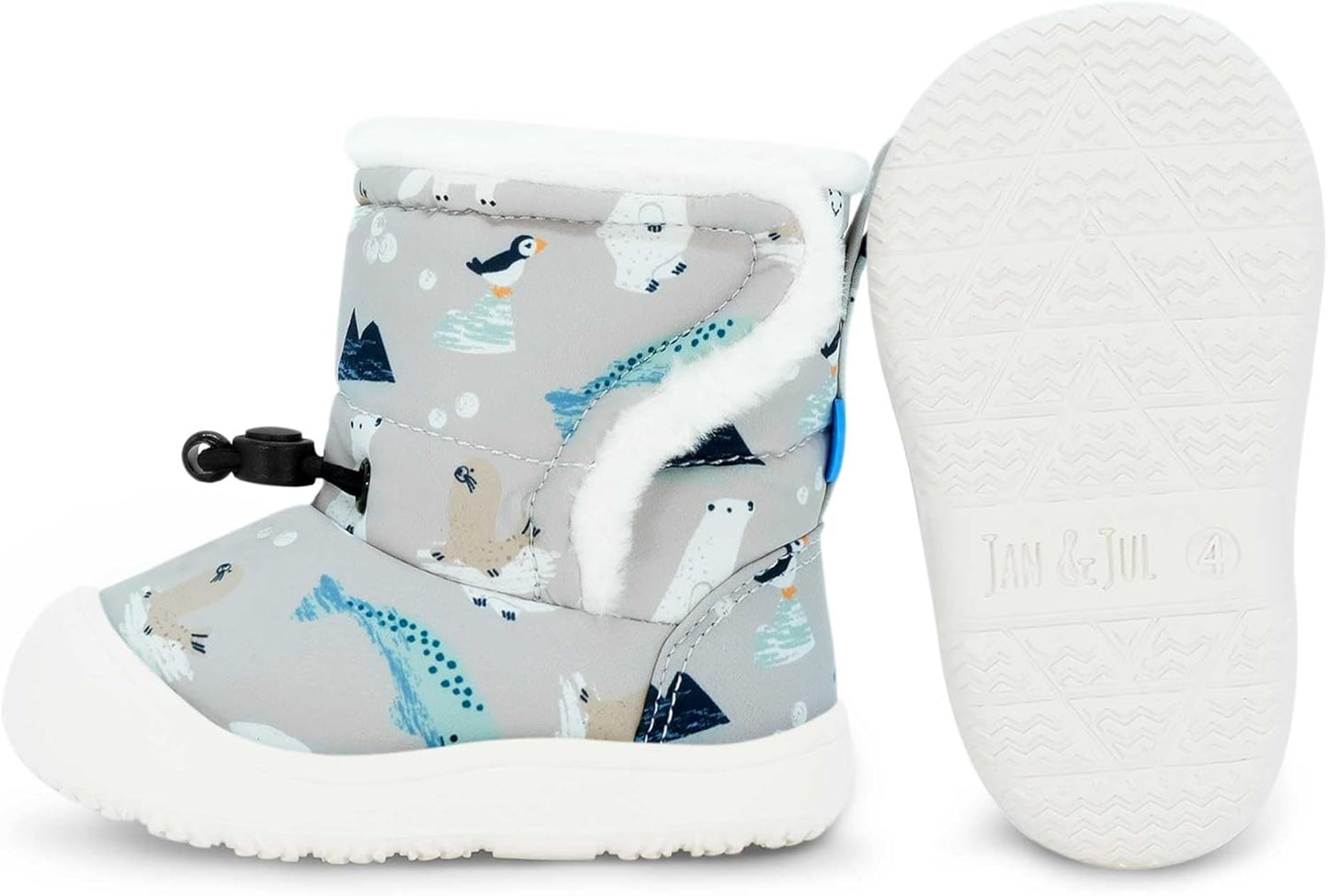 Water Resistant Stay-On Winter Boots with Flexible Rubber Soles