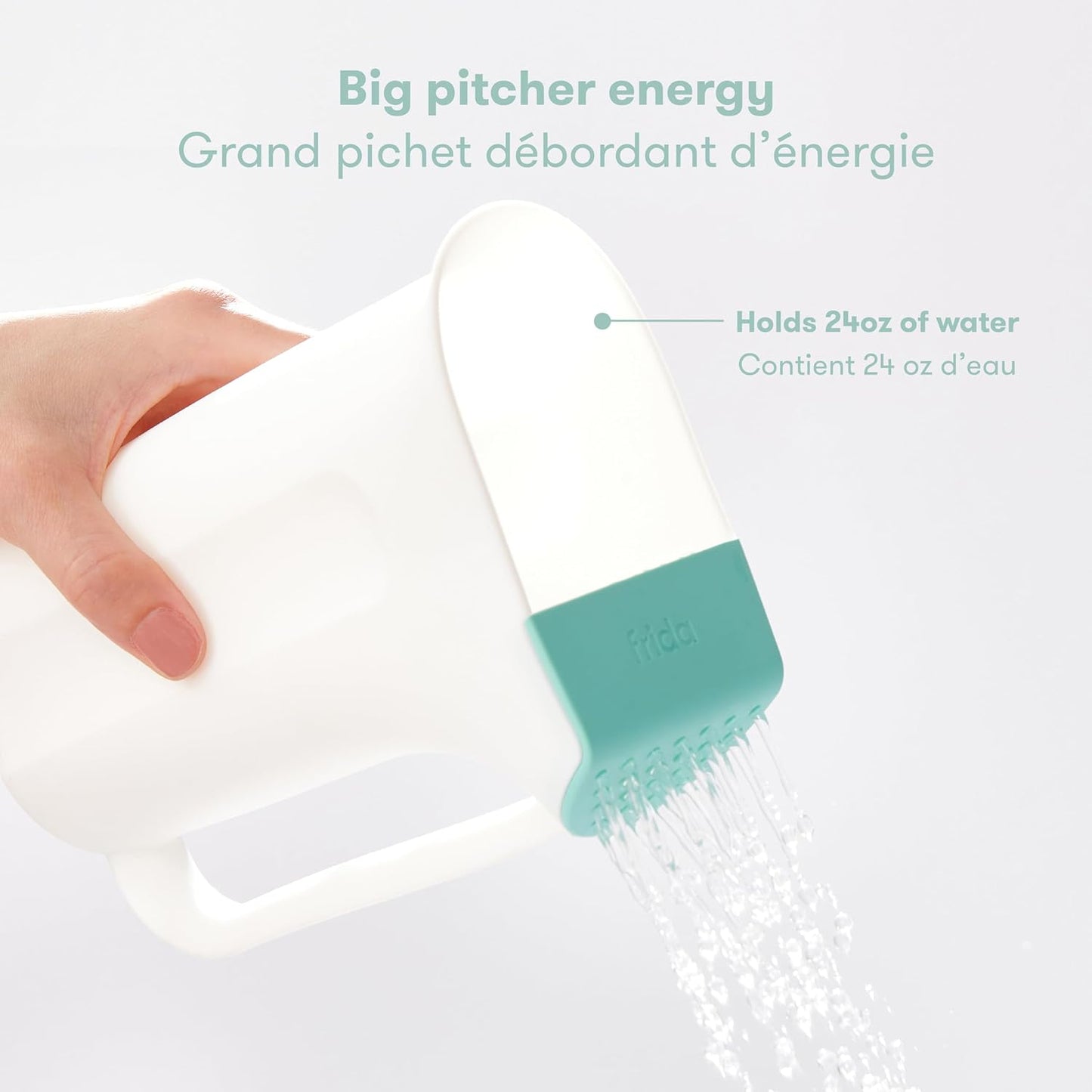 Control the Flow Bath Rinse Cup, Tear Free Rinser to Wash Hair + Body, Rinser Cup for Bath Time with Easy Grip Handle + Removable Rain Shower