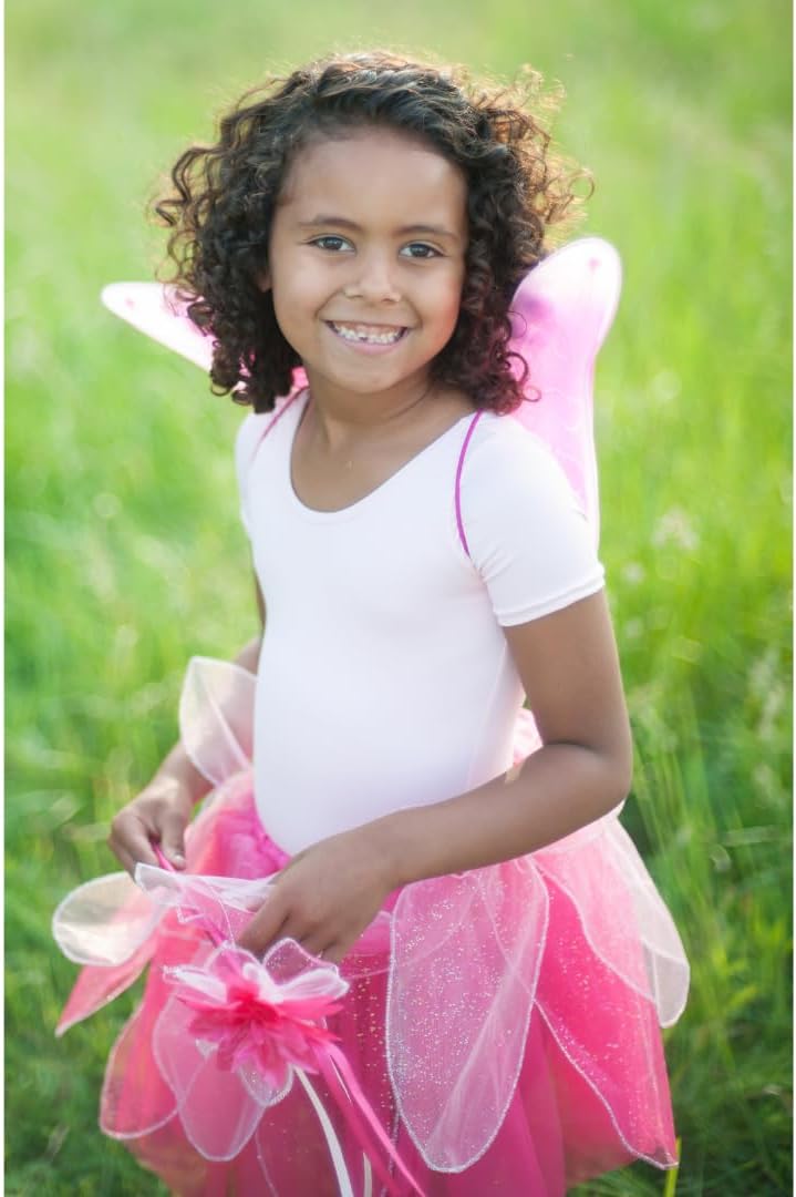 41325, Fancy Flutter Skirt with Wings & Wand, Pink, US Size 4-7