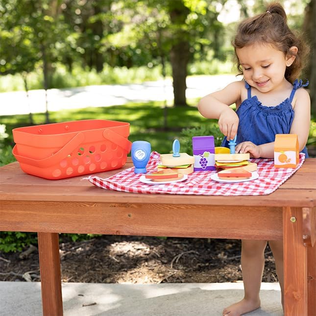 Pretendables Picnic Basket Set - Pretend Playset with Storage, 3+