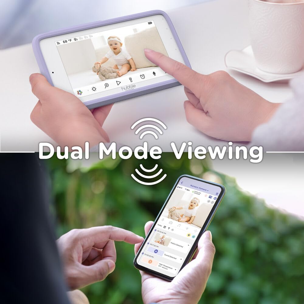 Nursery Pal Cloud Touch Smart Baby Monitor with HD Video, 5' Touchscreen Parent Unit, Dual Viewing Modes Featuring Wifi and Wifi-Free Viewing, Two-Way Audio.