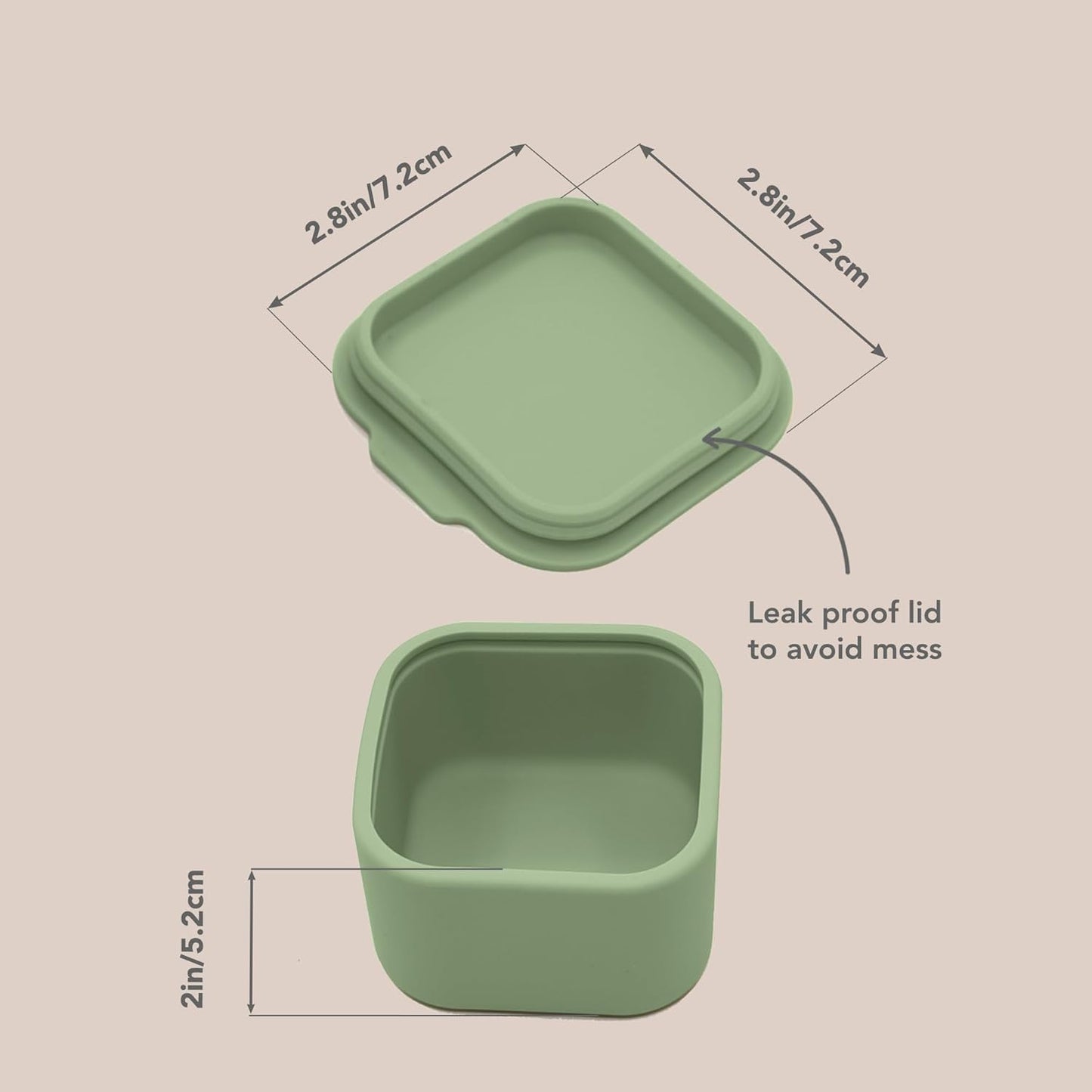 Nouka Snack Container 2-Pack | Snack | Food Grade Silicone with Sealed Compartment | Wave/Deep Ocean