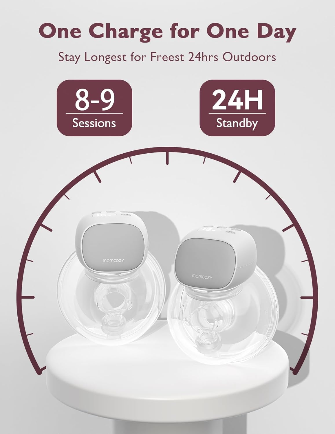 S9 Pro Updated Hands Free Breast Pump, Wearable Breast Pump of Longer Battery Life & LED Display, Double Electric Pump with 2 Modes & 9 Levels - 24Mm, 2 Pack Gray