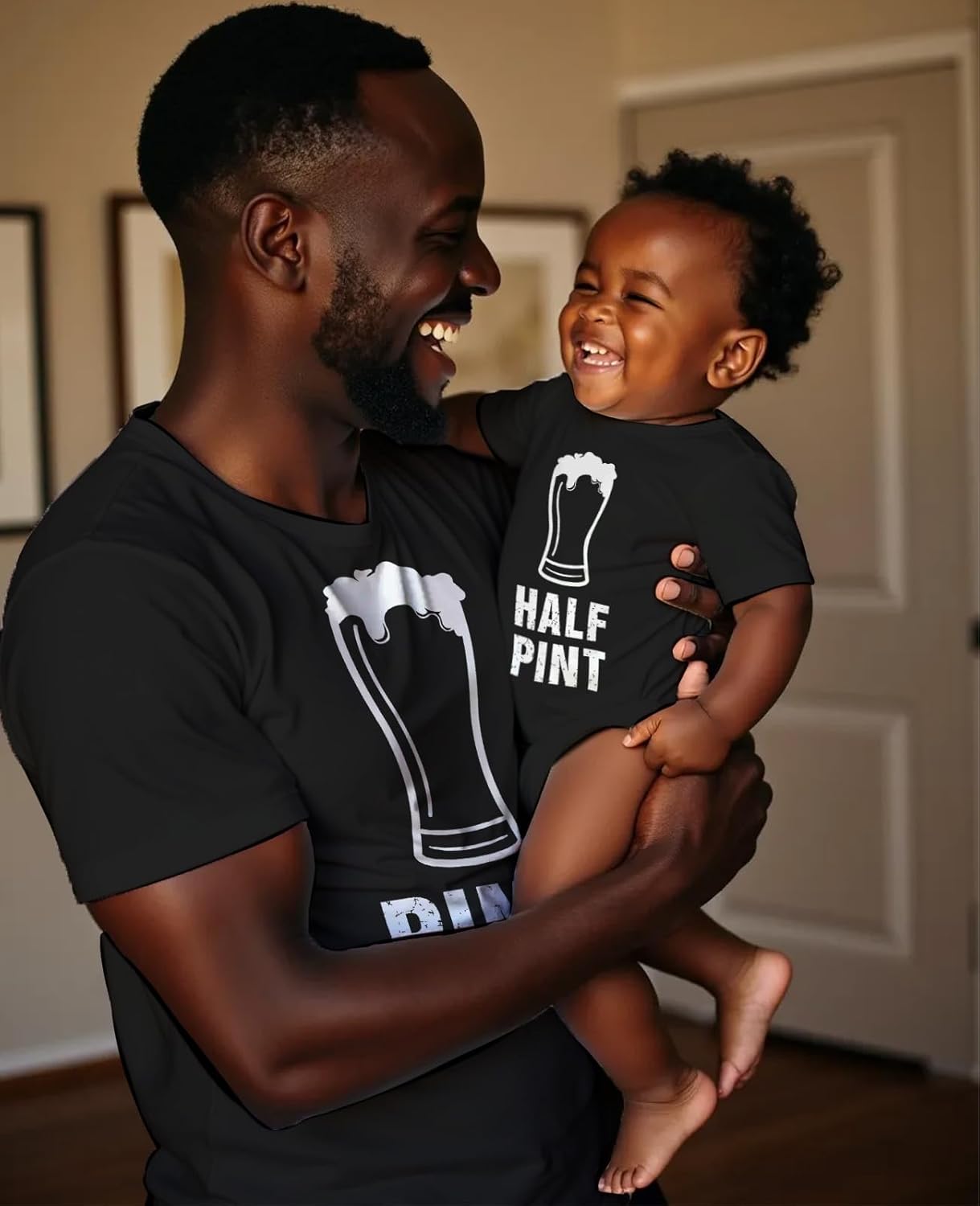 Pint & Half Matching Shirts - Funny Father and Baby Outfit - Gift for New Dads - Fathers Day Shirt Bodysuit