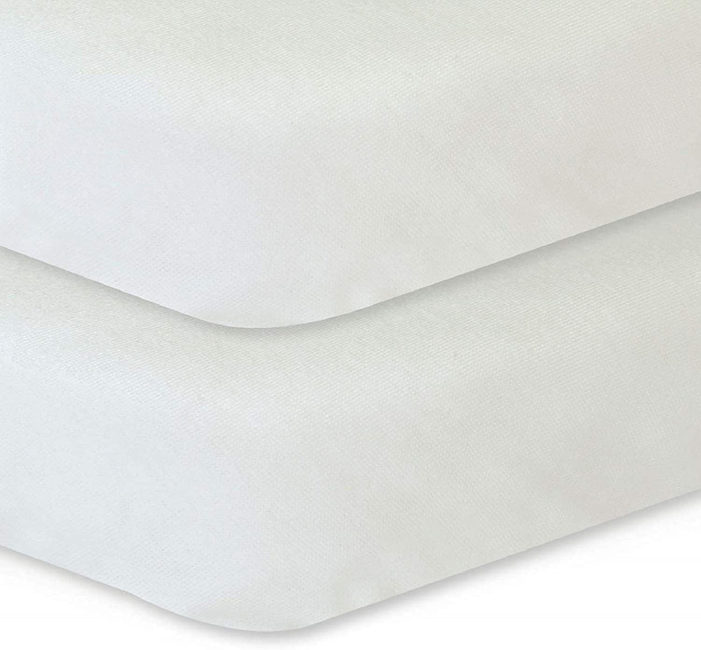 Crib Sheets Fitted 100% Organic Cotton 52"X28"X8", 2 Pack Sheet for Baby Boy Girl, Silky Soft Toddler Bed Protector for Standard Crib and Toddler Mattress, White