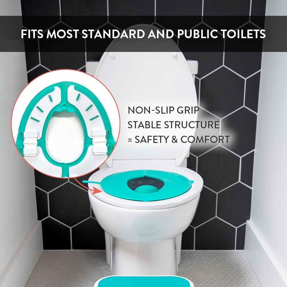 Tinkle to Go - Reusable Foldable Portable Potty Training Seat - Toilet Seat Perfect for Travel - Built-In Splash Guard, Perfect Potty Training Toilet Seat, Portable Potty for Toddlers