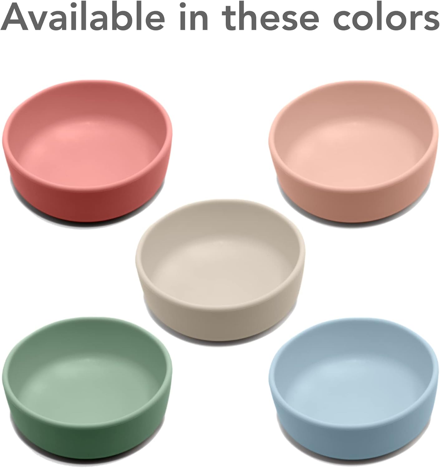 Nouka Bowl | 100% Food-Grade Silicone | Comes with a Lip Edge | Non-Slip & Soft | Dishwasher Friendly | Lily Blue | Size 10 Oz