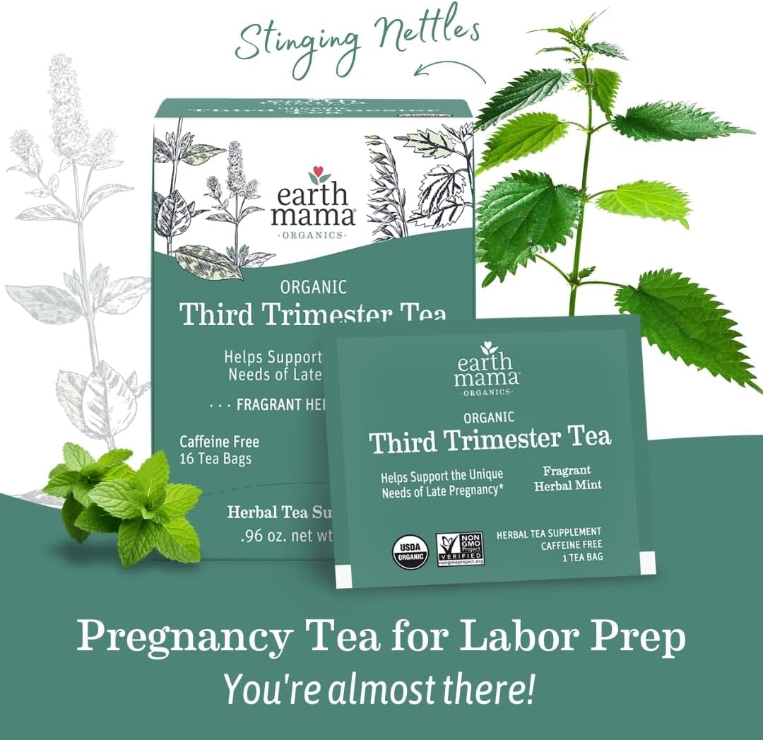 Organic Third Trimester Tea for Pregnancy Comfort and Childbirth Preparation, 16-Count