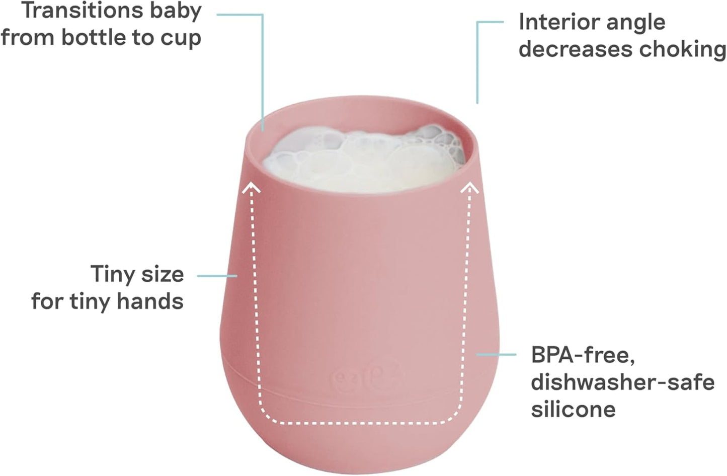 Tiny Cup (Blush) - 100% Silicone Training Cup for Infants - Designed by a Pediatric Feeding Specialist - 4 Months+