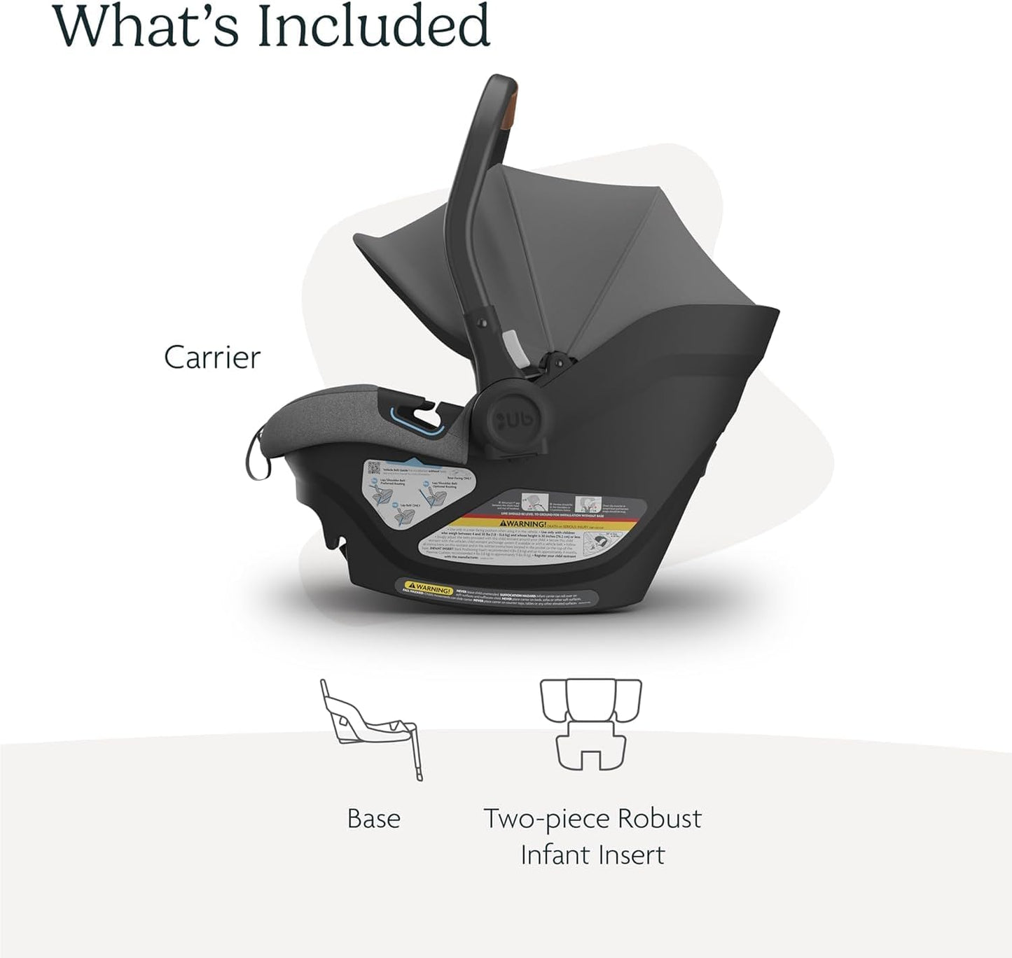 Aria Lightweight Infant Car Seat/Just under 6 Lbs for Easy Portability/Base with Load Leg + Infant Insert Included/Direct Stroller Attachment/Greyson (Charcoal Mélange/Saddle Leather)