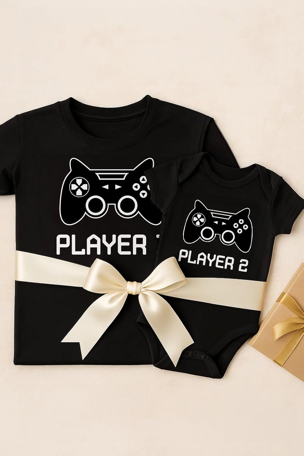 Gamer Dad and Baby Matching Outfits Player 1 and Player 2 Shirts Fathers Day Outfit Gift for Newborn & Dads