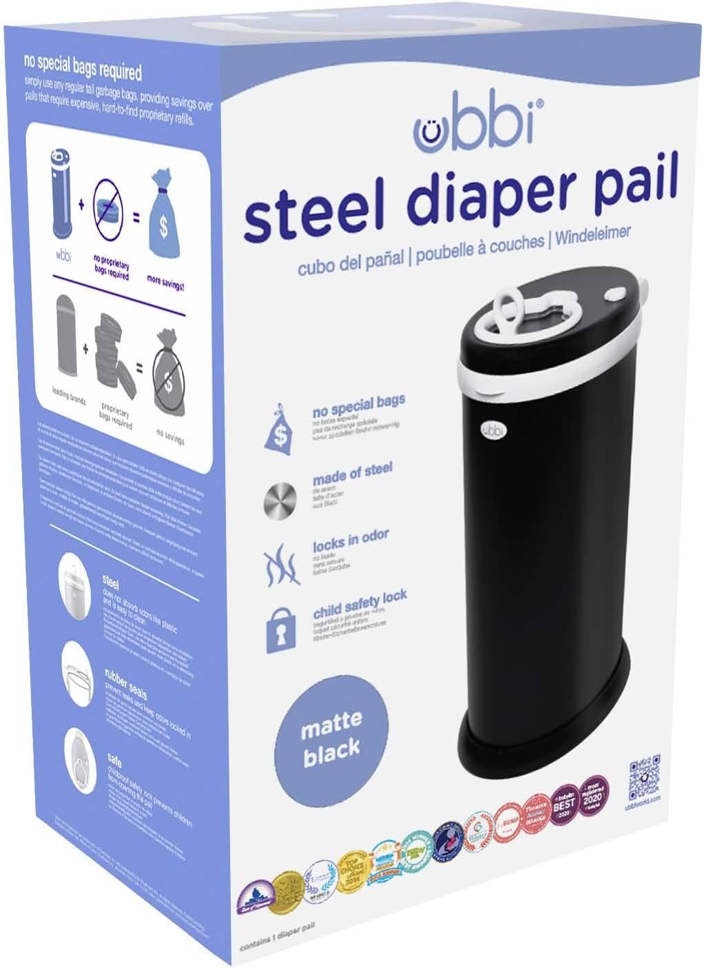 Diaper Pail - Matte Black